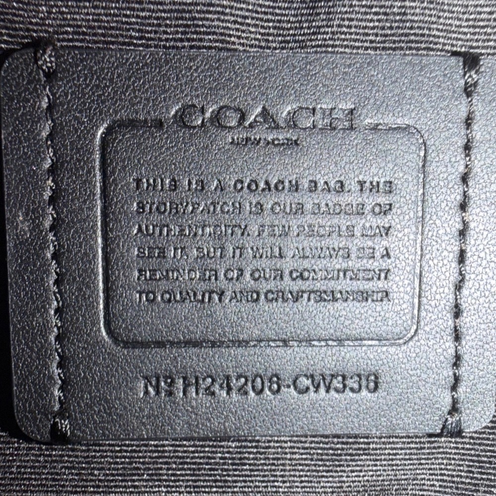 Coach Forest Green Crossgrain Leather Zip Shoulder Bag CW336 Silver Hardware - Picture 4 of 11